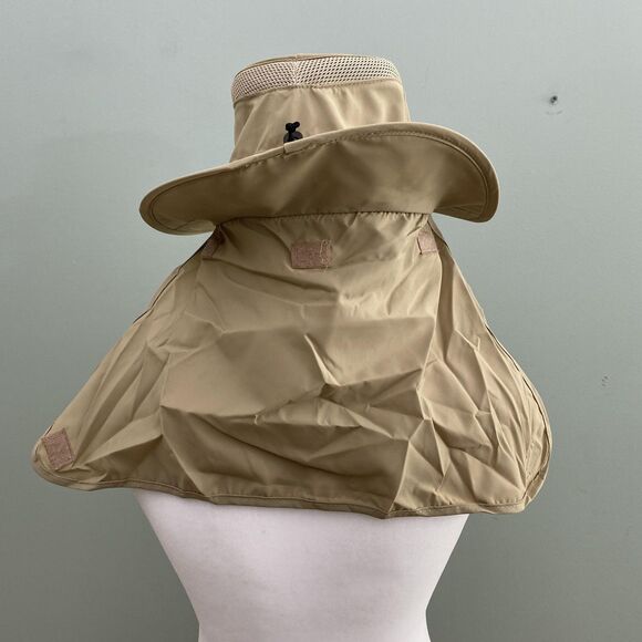 Panama Jack Hat Wide Brim Safari Boonie Mesh Vent Flap Strap Back Tan Mens S/M - Picture 6 of 12